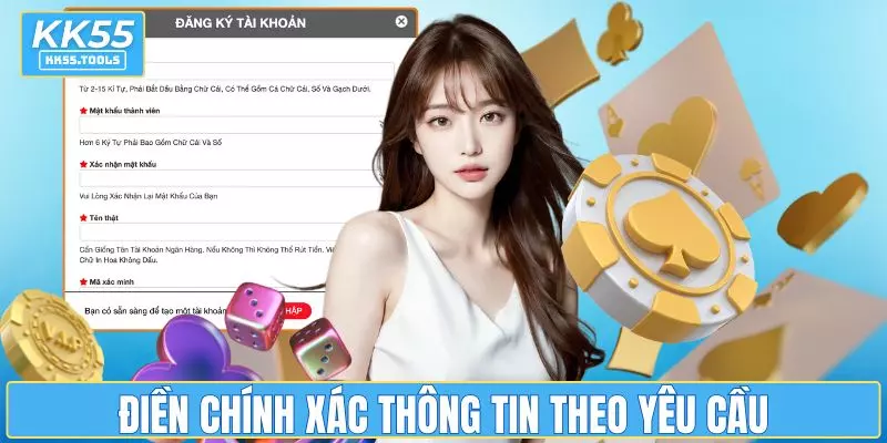 Điền chính xác, đầy đủ thông tin theo yêu cầu