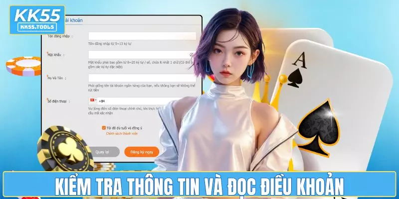 Kiểm tra thông tin và đọc điều khoản quy định
